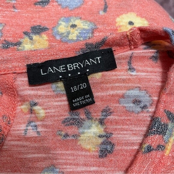 Lane Bryant Peach Floral Scoop Neck Pull Over Blouse Top Size 18/20 - Picture 5 of 8